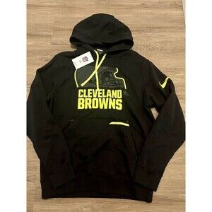 Cleveland Browns Hoodie Nike Pullover Hoodie‎ Black Volt Men's Jersey Small NWT
